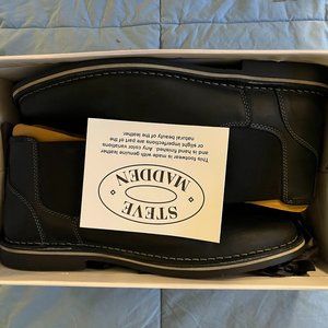 Steve Madden Men's 11 Black Leather Chelsea Boots